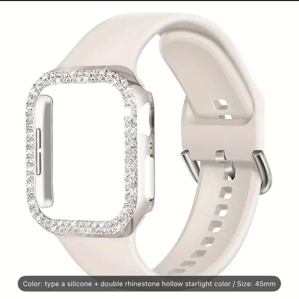 iWatch Starlight Silicone Wearable with Rhinestone Bezel